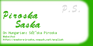 piroska saska business card